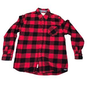 Vintage Weatherproof Men Shirt Large Buffalo Plaid Long Sleeve Button Up Flannel